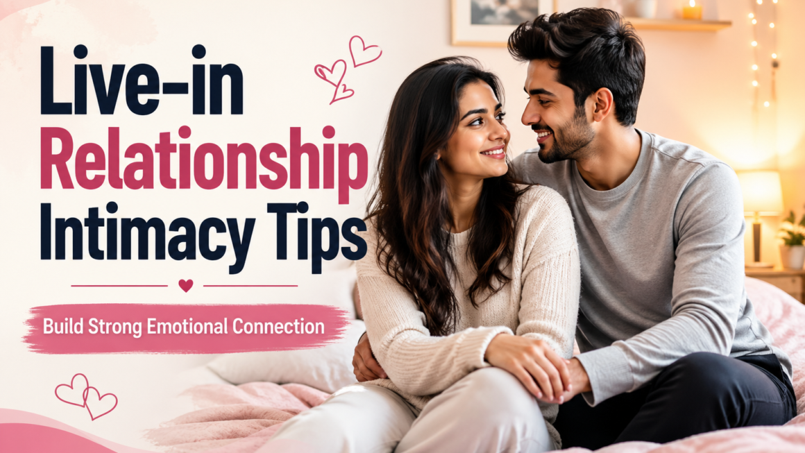 Live-in relationship intimacy tips showing a couple sitting together in a cozy home, building emotional bonding and trust